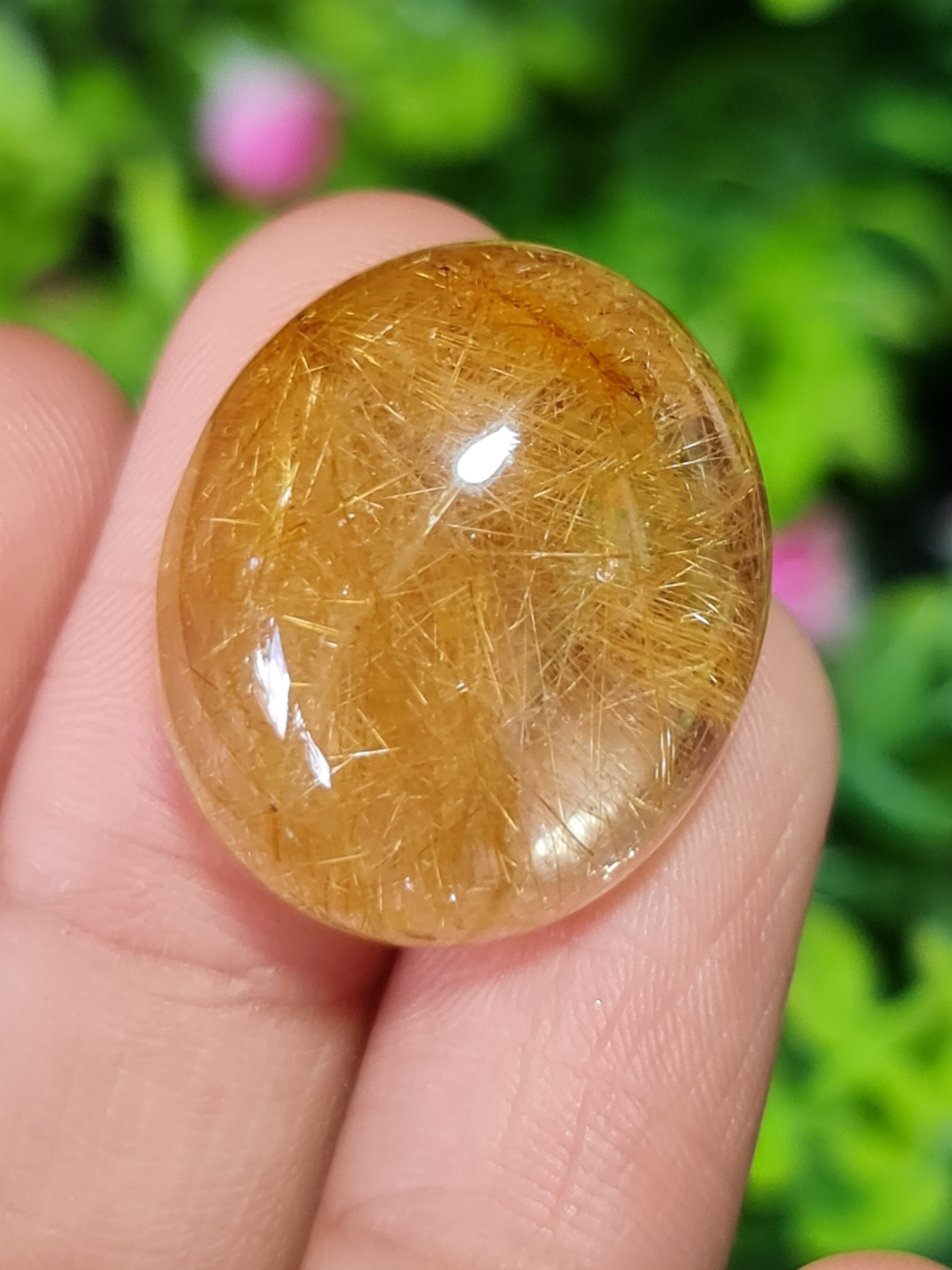 ไหมทอง ควอตซ์ Golden Rutilated Quartz 41.11 กะรัต Cts.พลอยแท้ อัญมณีมงคลประจําวันเกิด เครื่องประดับพลอย