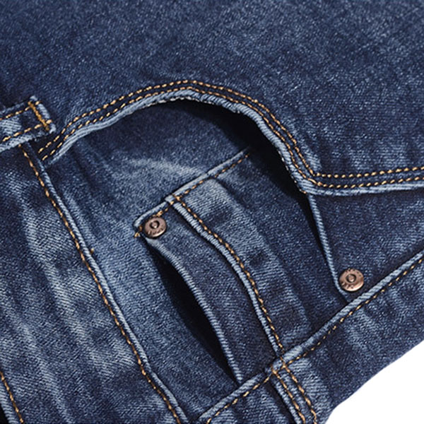 กางเกงยีนส์กันหนาว ทรงสลิม รุ่นหนาซับกำมะหยี่ (11717X)