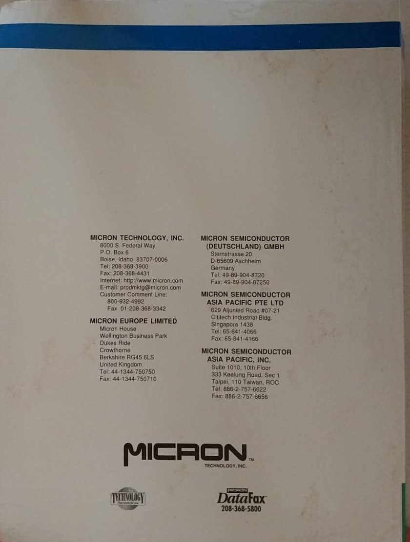 หนังสือคอมพิวเตอร์ 1996 DRAM ,MICRON