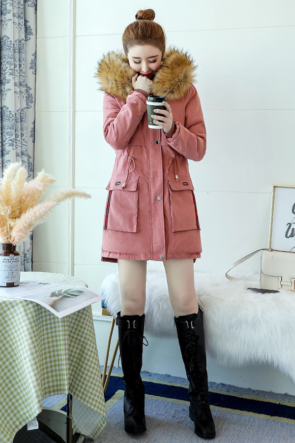 PREMIUM เสื้อโค้ทกันหนาวบุขนใส่ติดลบลุยหิมะได้ ฮูดแต่งเฟอร์ใหญ่ (12245X)