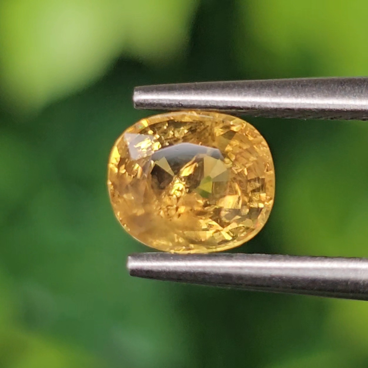 พลอย บุษราคัม yellow sapphire 0.86 กะรัต (Cts.) พลอยแท้ อัญมณีมงคลประจําวันเกิด เครื่องประดับพลอย