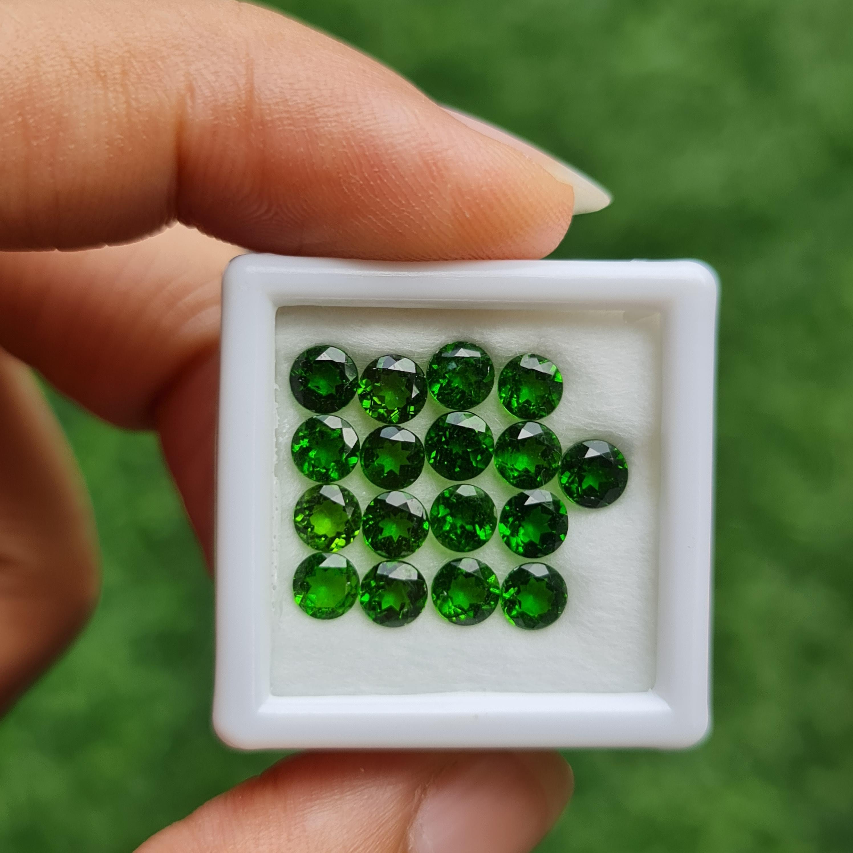 พลอย โครม ไดออพไซด์ Chrome Diopside 4.98 กะรัต (Cts.) 17 เม็ด พลอยแท้ อัญมณีมงคลประจําวันเกิด เครื่องประดับพลอย