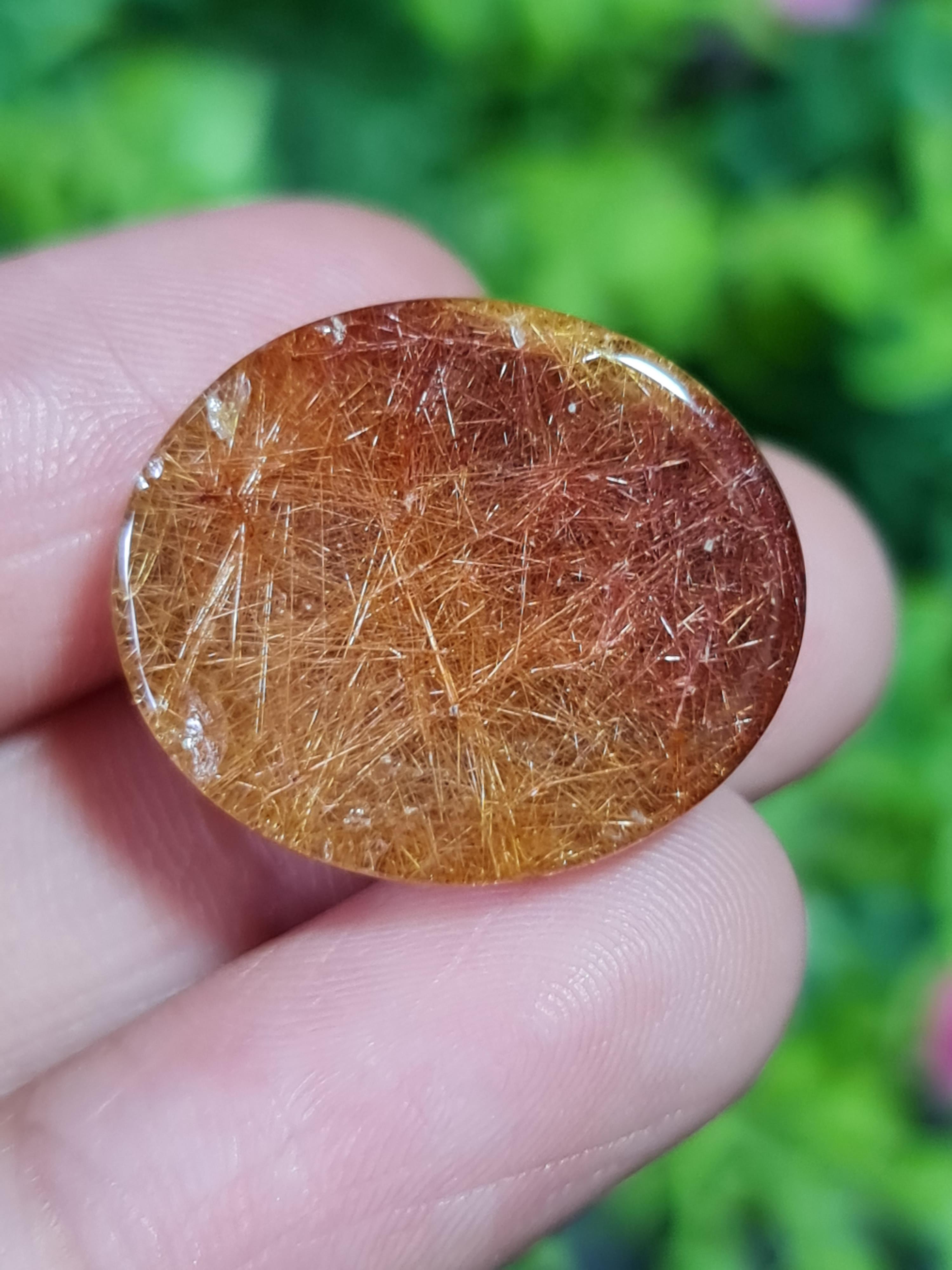 ไหมทอง ควอตซ์ Golden Rutilated Quartz 36.45 กะรัต Cts.พลอยแท้ อัญมณีมงคลประจําวันเกิด เครื่องประดับพลอย