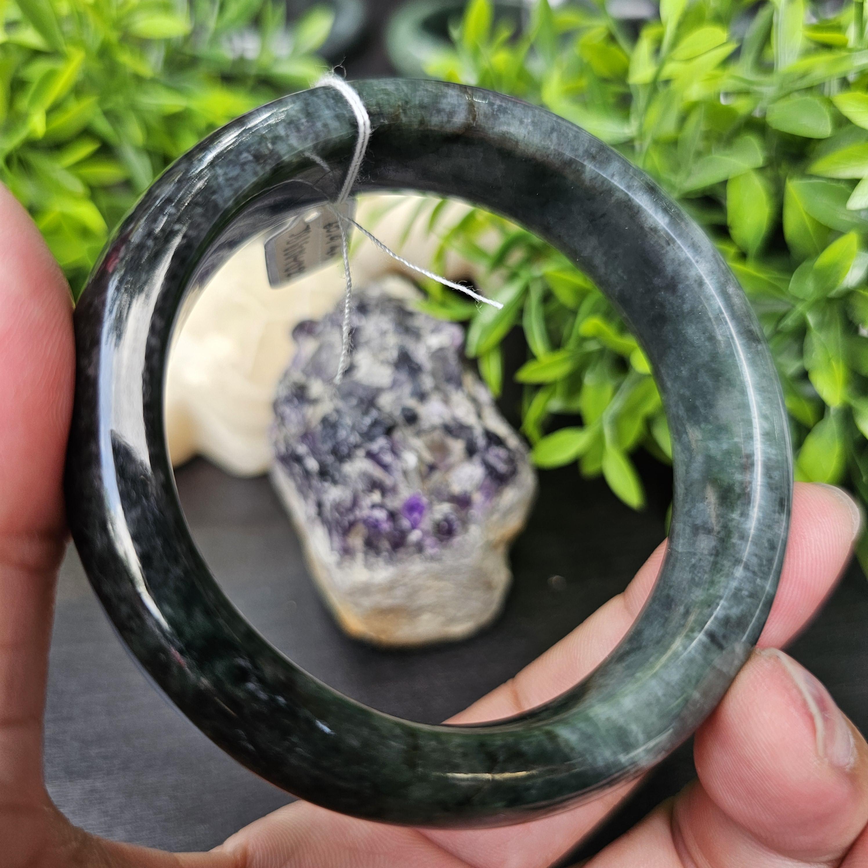 JB68041022 หยก พม่า แท้ Jade กำไลหยก 60.4 มม. (Jadeite bracelet) พม่า (Myanmar)