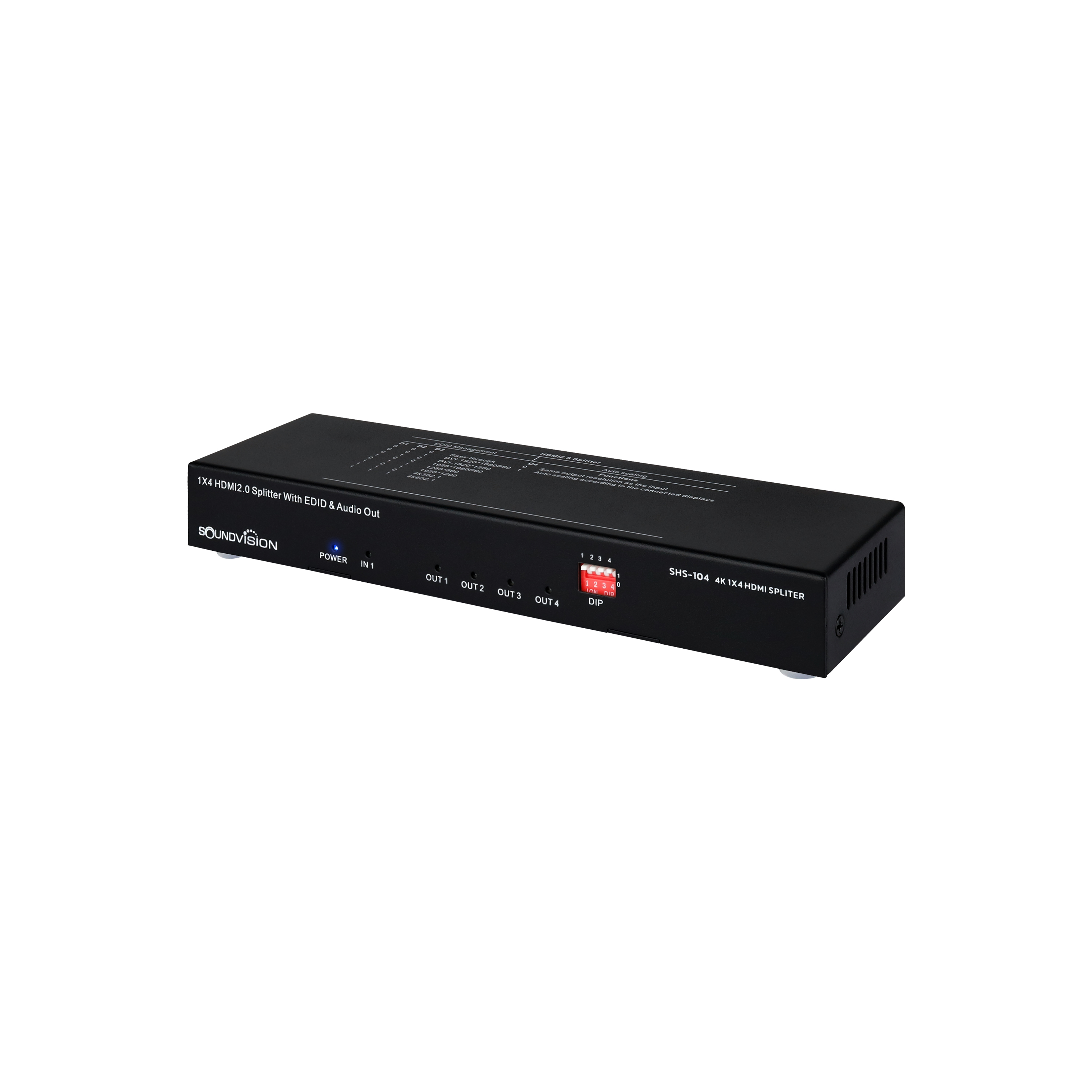 SOUNDVISION SHS-104 เครื่องกระจายสัญญาณภาพ 4K HDMI SPLITER 1 in 4 out