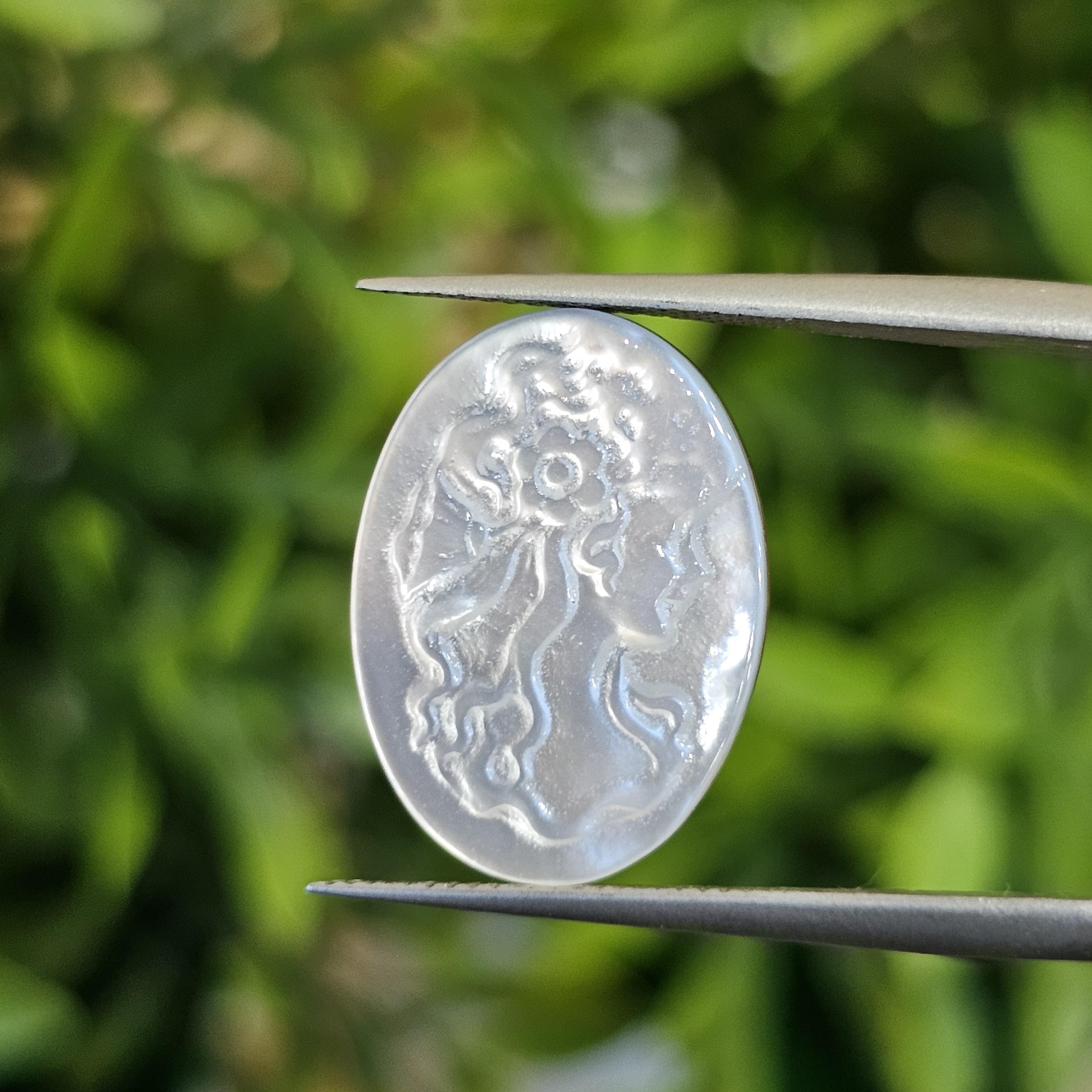 เปลือกหอยมุก แกะสลัก Pearl Shell Carved 3.94 กะรัต (Cts.)