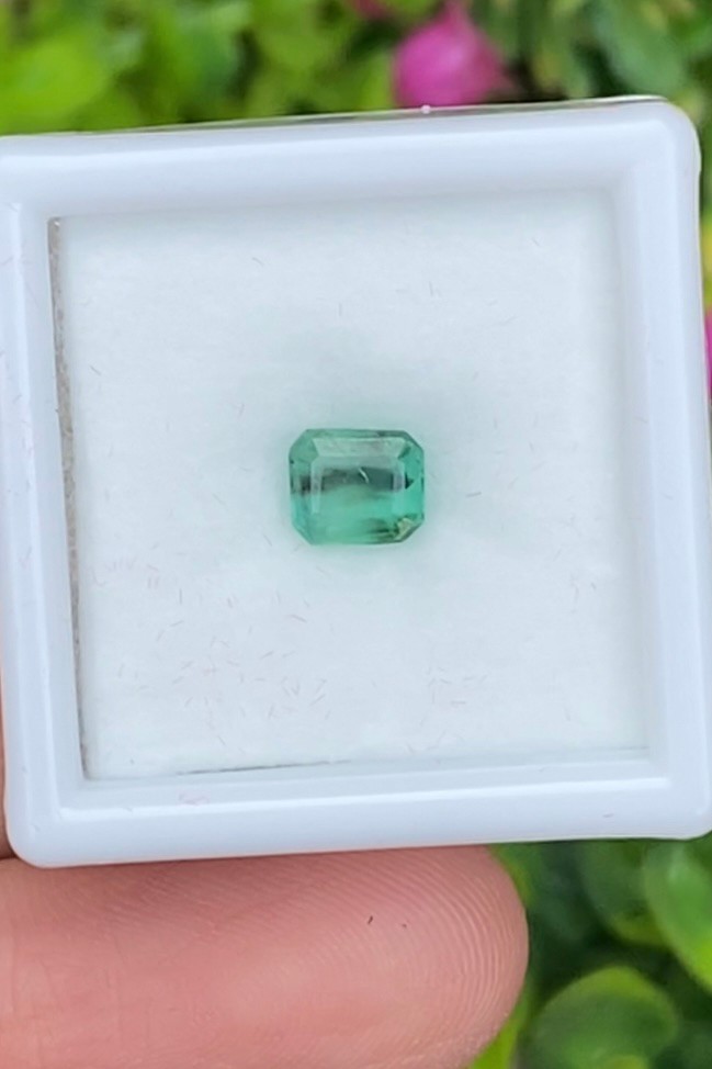 พลอย มรกต Natural Emerald แซมเบีย 0.64 กะรัต (Cts.) พลอยแท้ อัญมณีมงคลประจําวันเกิด เครื่องประดับพลอย