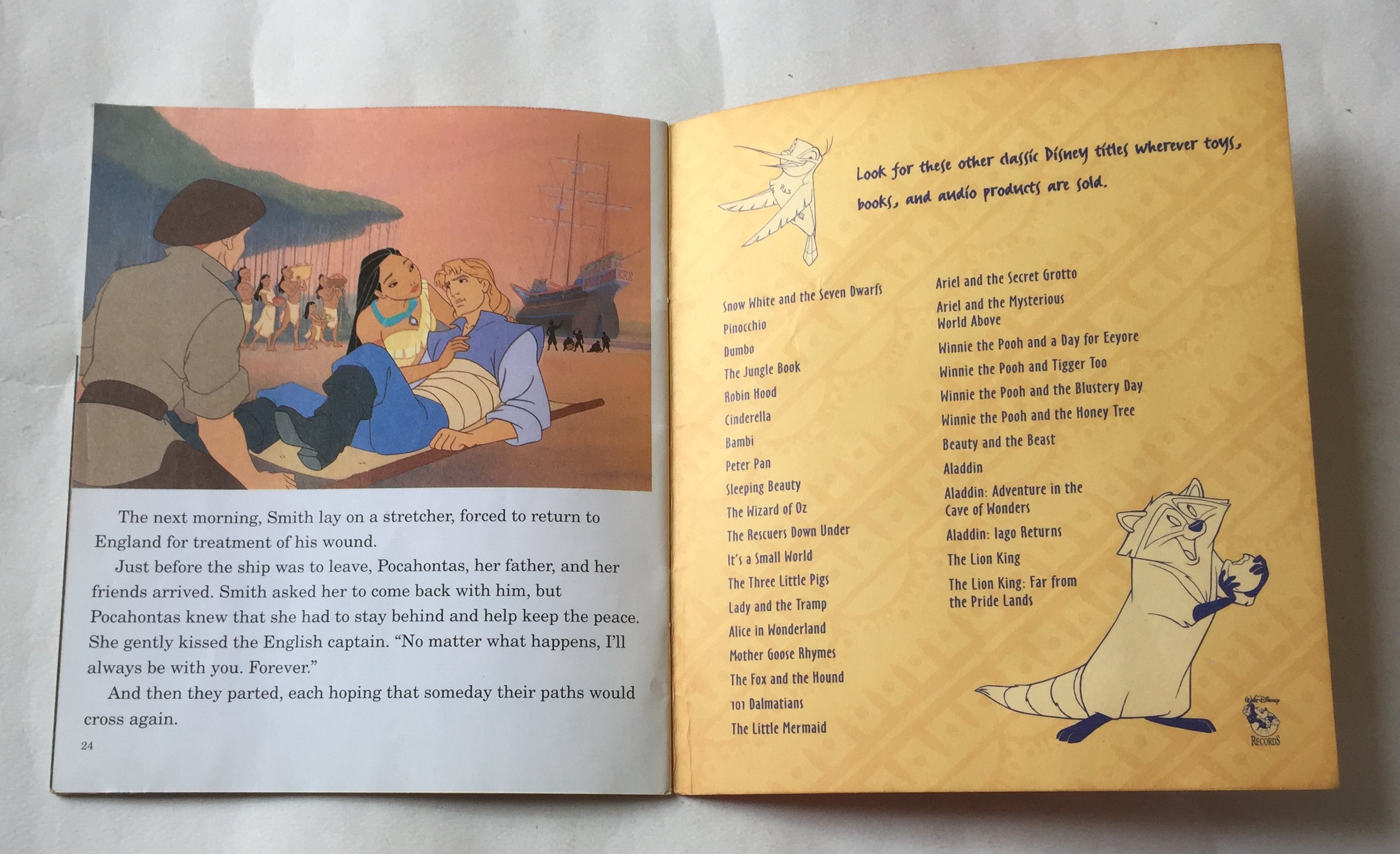 หนังสือนิทานเก่าจากเจ้าหญิงดิสนีย์ มีหลายภาพ,โพคาฮอนตัส Pocahontas