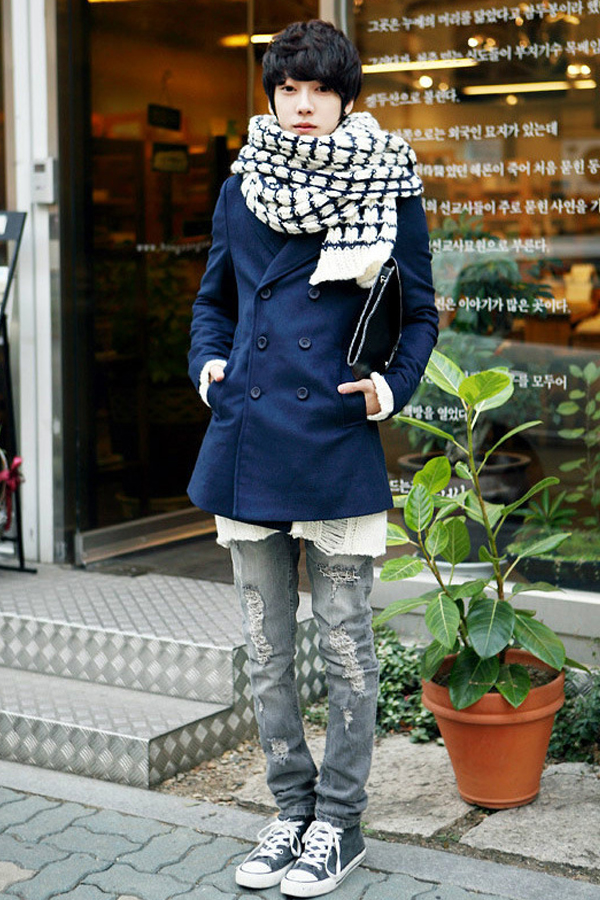 ผ้าพันคอกันหนาว ไหมพรมนุ่มฟูถักลายผืนยาวใช้ได้ทั้งชายหญิง (11937L)