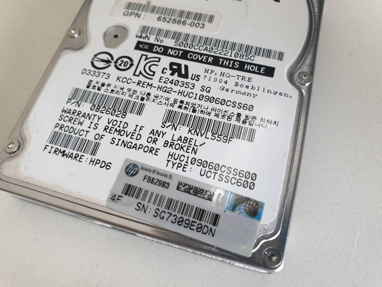 HP Sas 600G 10K 641552-003