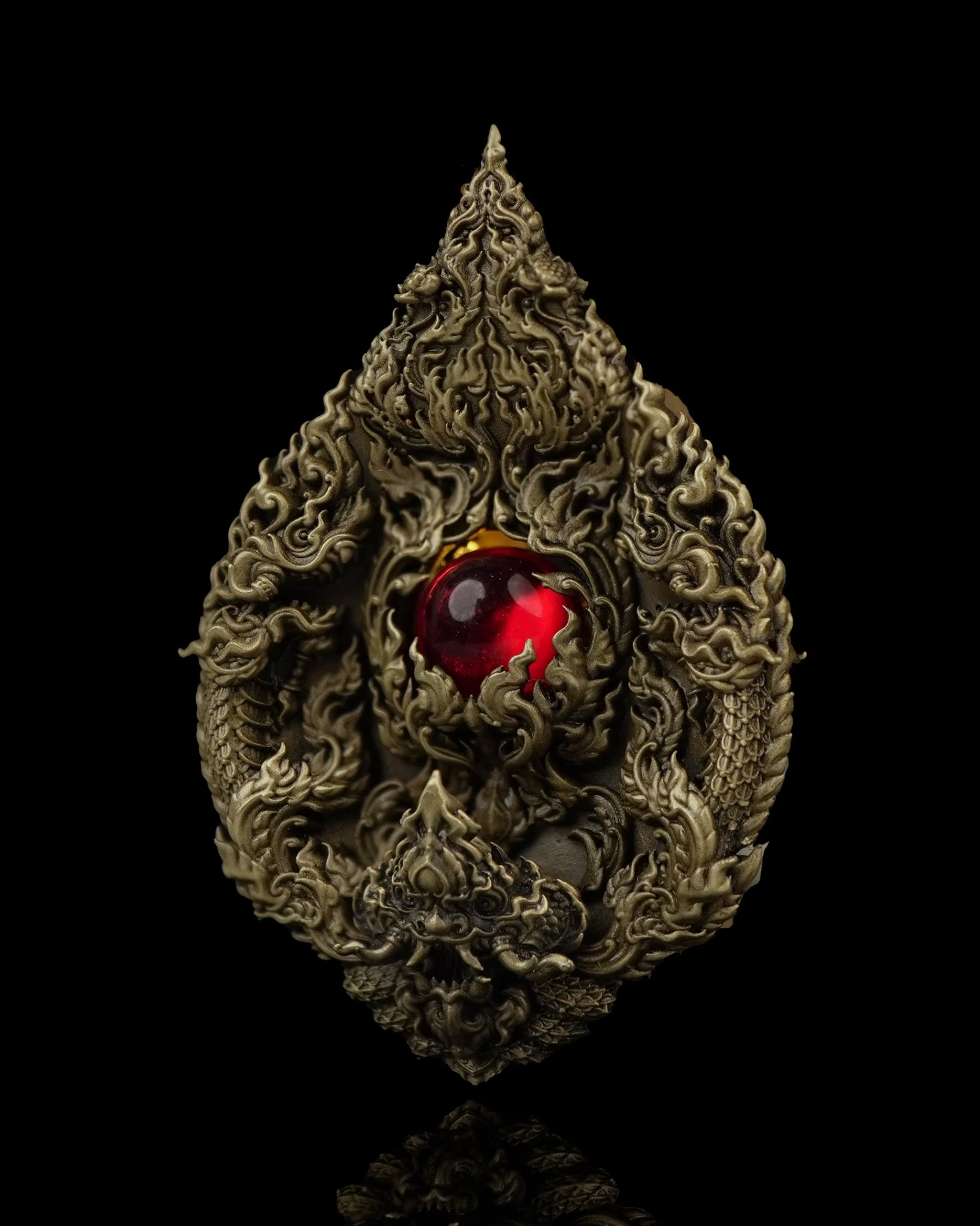 เหรียญมณีนาคราชแก้วบุญฤทธิ์ รหัส14 เนื้อบรอนซ์เหลืองซาติน