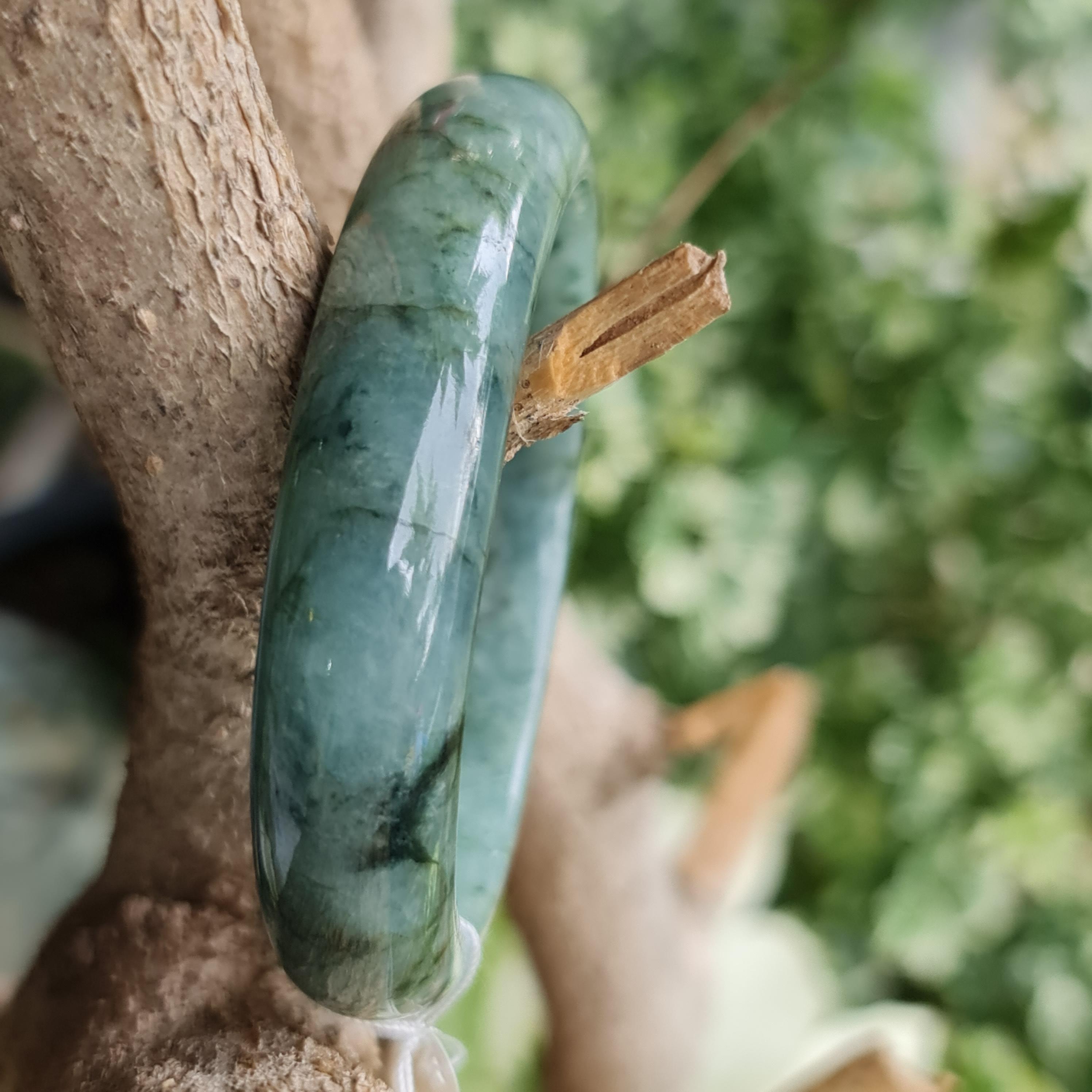 JB6804026 หยก พม่า แท้ Jade กำไลหยก 53.2 มม. (Jadeite bracelet) พม่า (Myanmar)