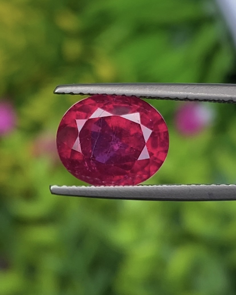 พลอย ทับทิม (Ruby Sapphire) 4.48 กะรัต (Cts.) พลอยแท้ อัญมณีมงคลประจําวันเกิด เครื่องประดับพลอย