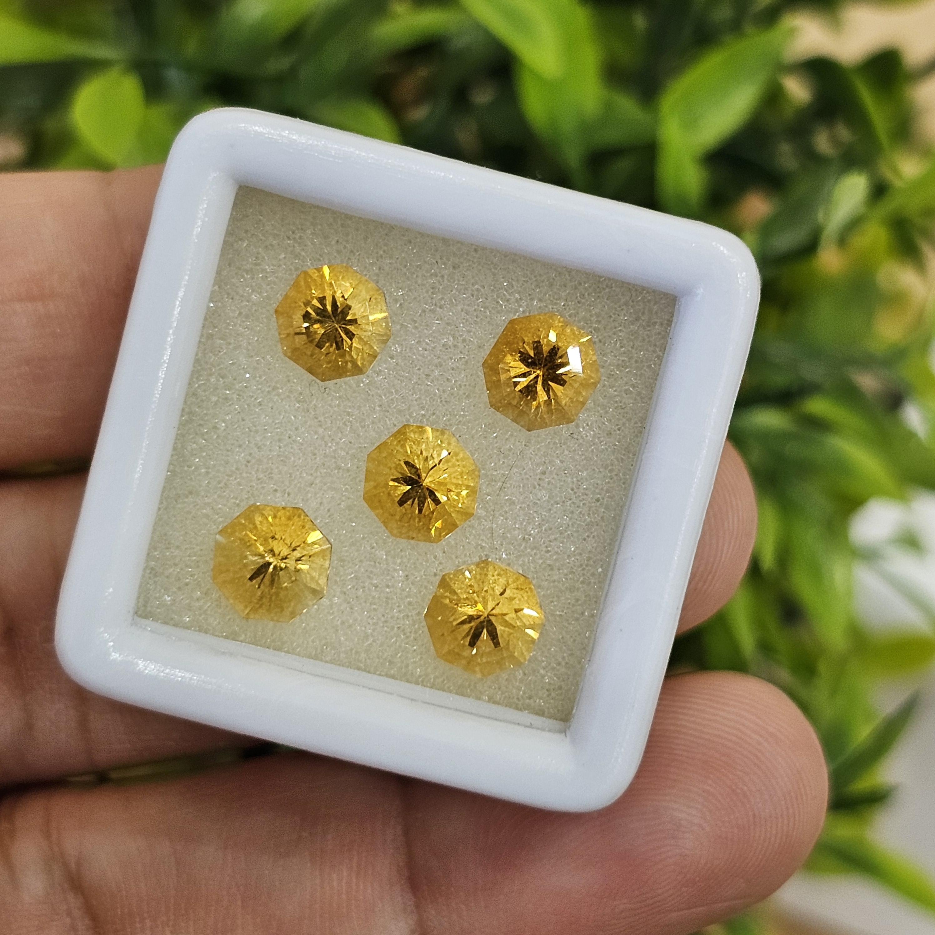 พลอย ซิทริน Citrine 4.50 กะรัต (Cts.) 5 เม็ด (Pcs.) พลอยแท้ อัญมณีมงคลประจําวันเกิด เครื่องประดับพลอย