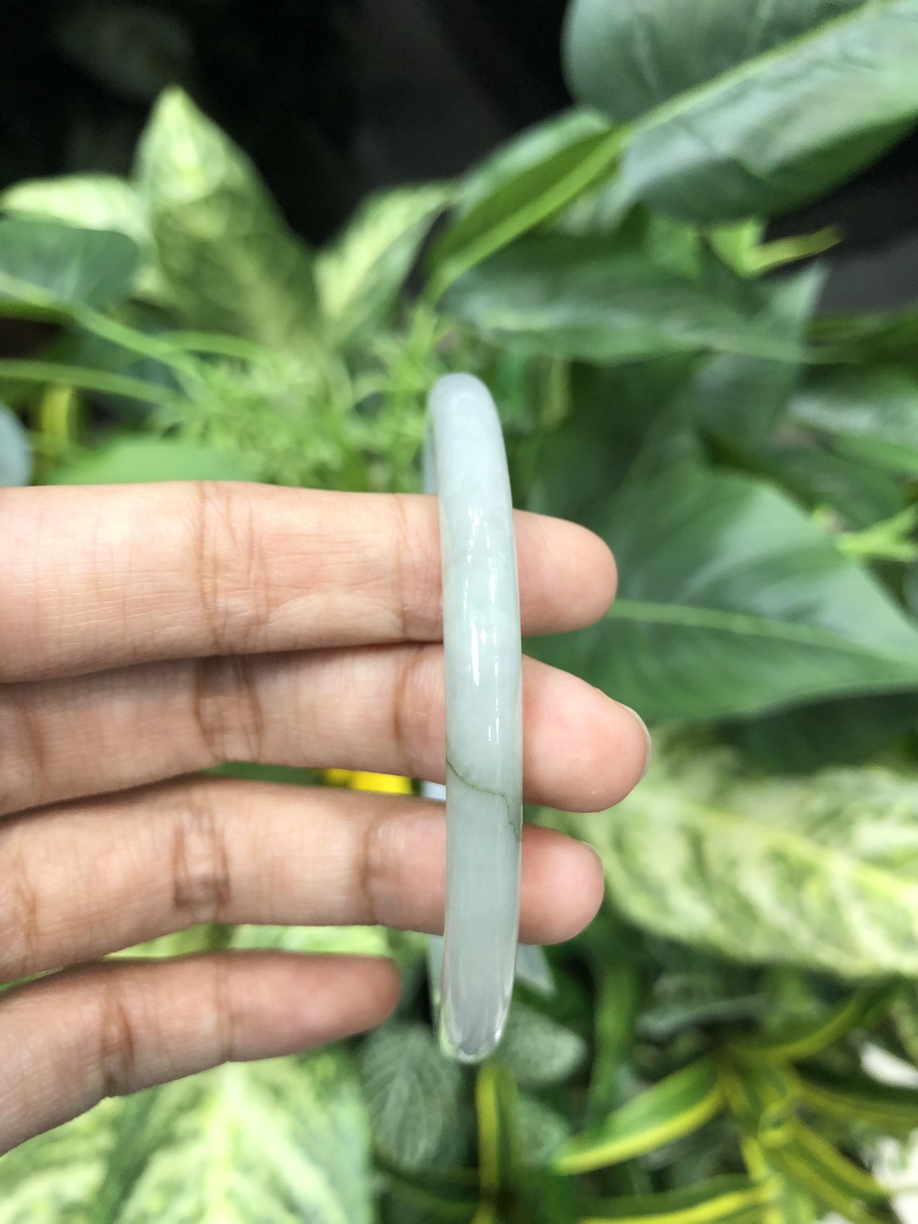 J05C0046 หยก พม่า แท้ Jade กำไลหยก (Jade bracelet) 62 มม. พม่า (Myanmar)