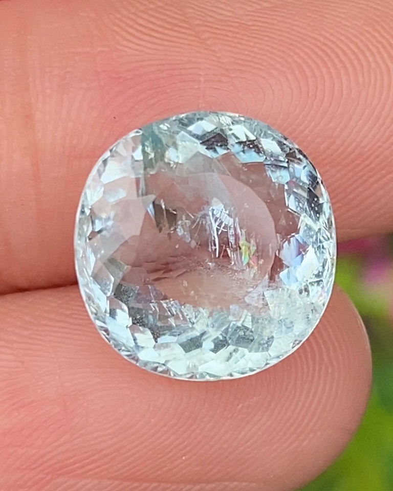 พลอย อความารีน Aquamarine 6.77 กะรัต (Cts.) พลอยแท้ อัญมณีมงคลประจําวันเกิด เครื่องประดับพลอย