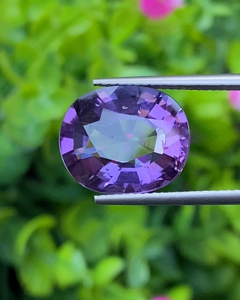 พลอย อเมทิส Amethyst 7.63 กะรัต (Cts.) พลอยแท้ อัญมณีมงคลประจําวันเกิด เครื่องประดับพลอย