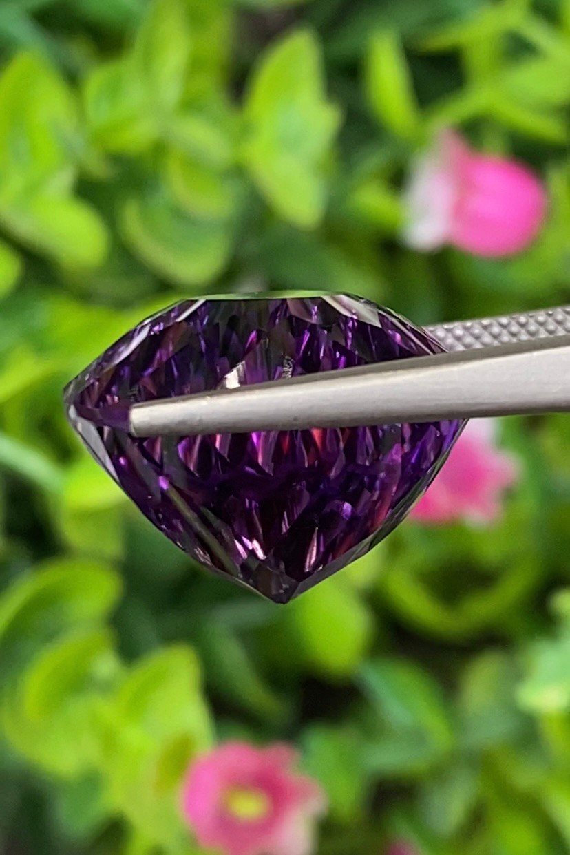 พลอย อเมทิส Amethyst 22.85 กะรัต (Cts.) พลอยแท้ อัญมณีมงคลประจําวันเกิด เครื่องประดับพลอย