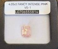 เพชร CVD Diamond 4.05 กะรัต ชมพูเข้ม FANCY INTENSE PINK VS1 พร้อมใบเซอร์ IGI LG706555814