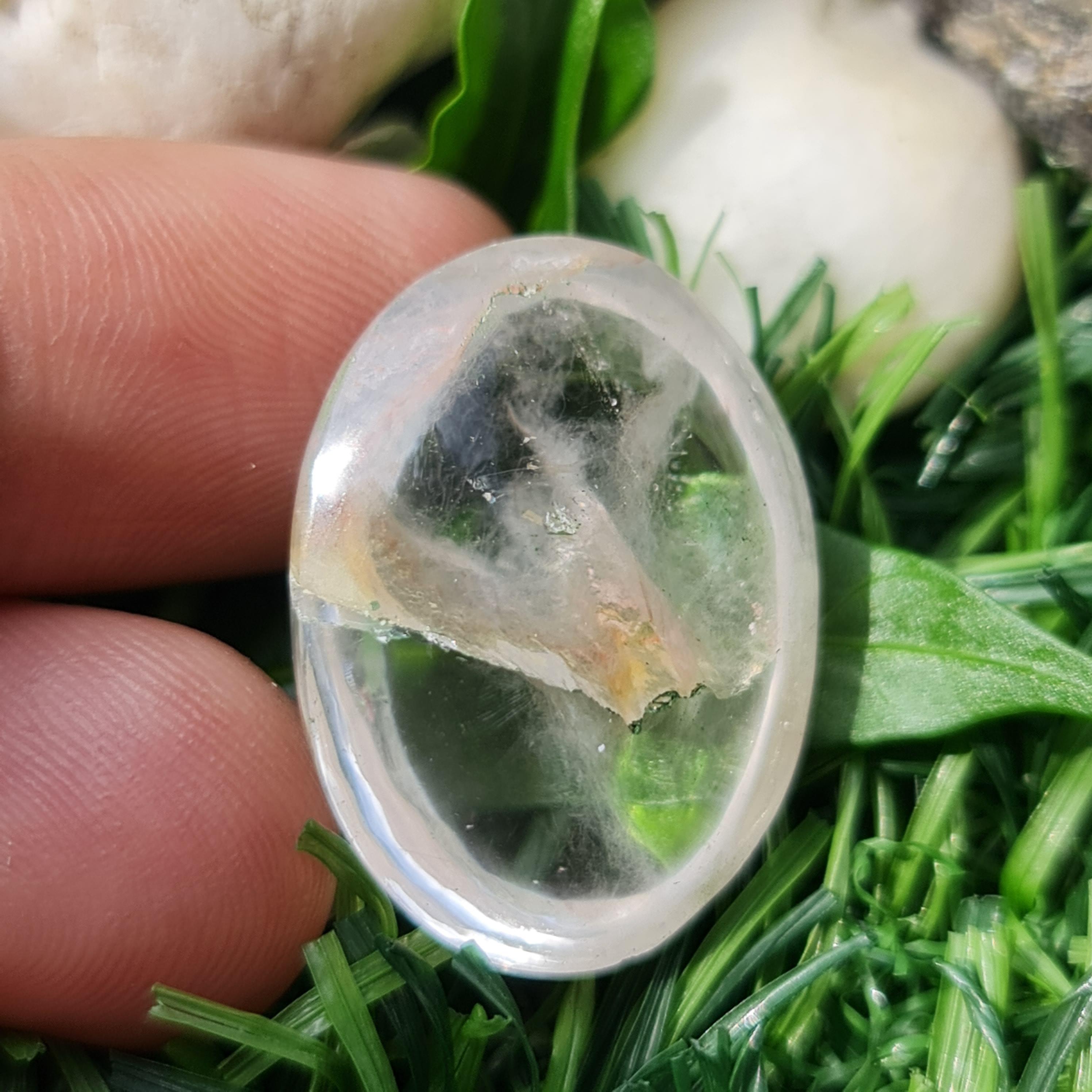 โป่งข่าม ควอตซ์ Rutilated Quartz 29.57 กะรัต Cts. พลอยแท้ อัญมณีมงคลประจําวันเกิด เครื่องประดับพลอย