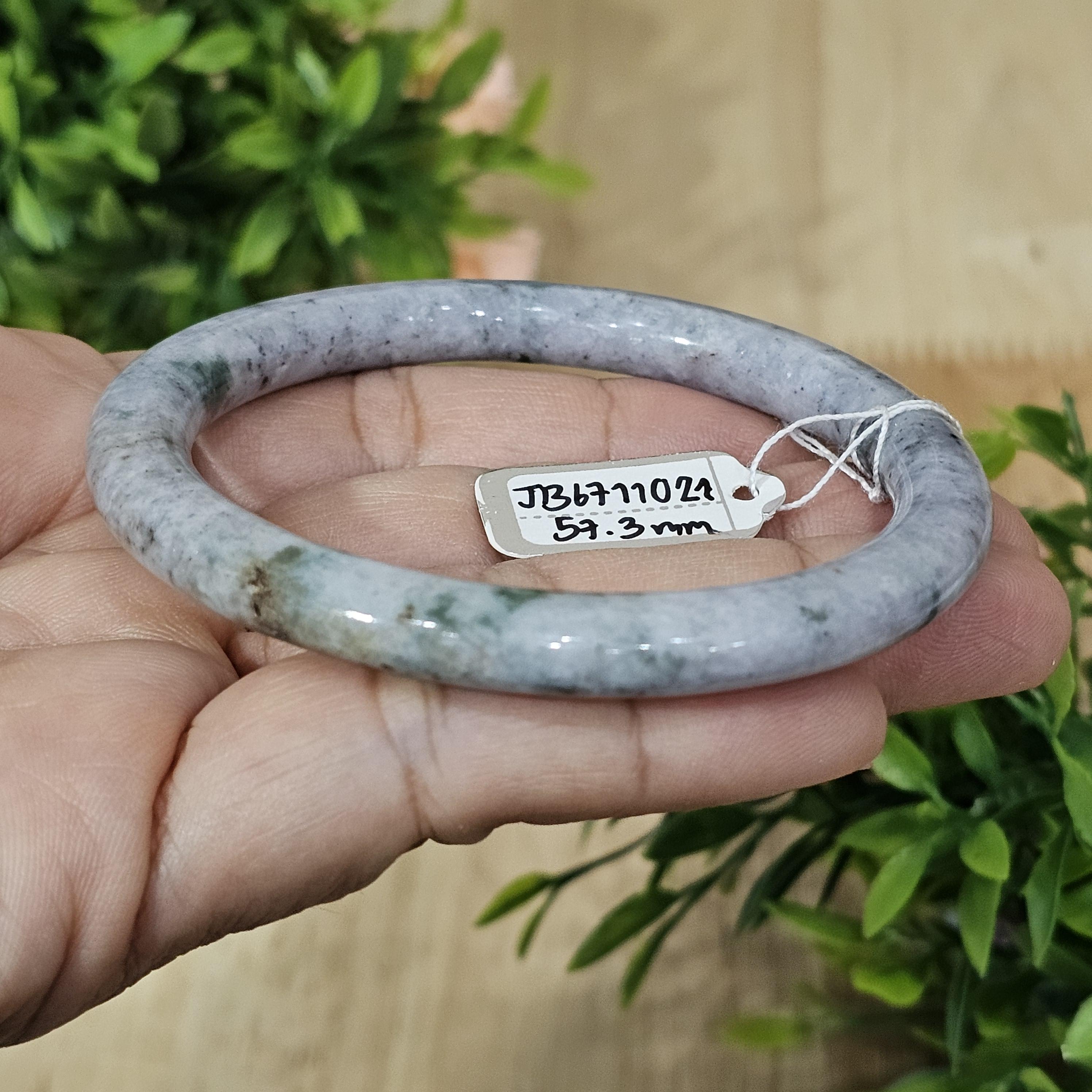 JB6711021 หยก พม่า แท้ Jade กำไลหยก 57.3 มม. (Jadeite bracelet) พม่า (Myanmar)