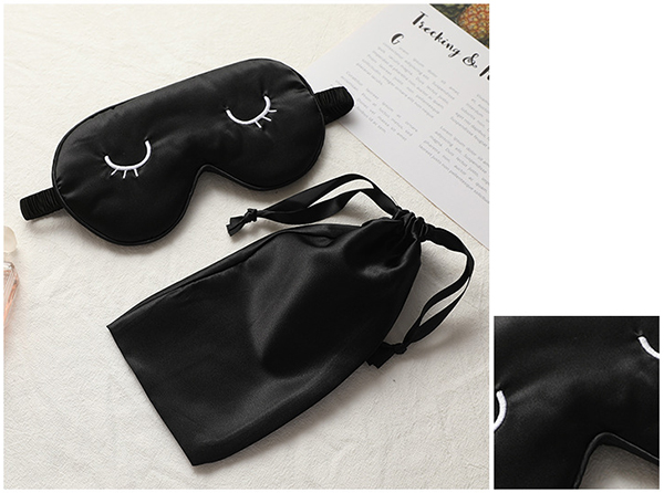 🚩พร้อมส่ง🚩ผ้าปิดตาซาตินหนานุ่มพร้อมถุงเก็บ ปักลายน่ารัก ผ้าละมุนผิวกันแสงมิด หลับสนิททั้งคืน - Sleeping eye cover (AC142-ปักลาย)