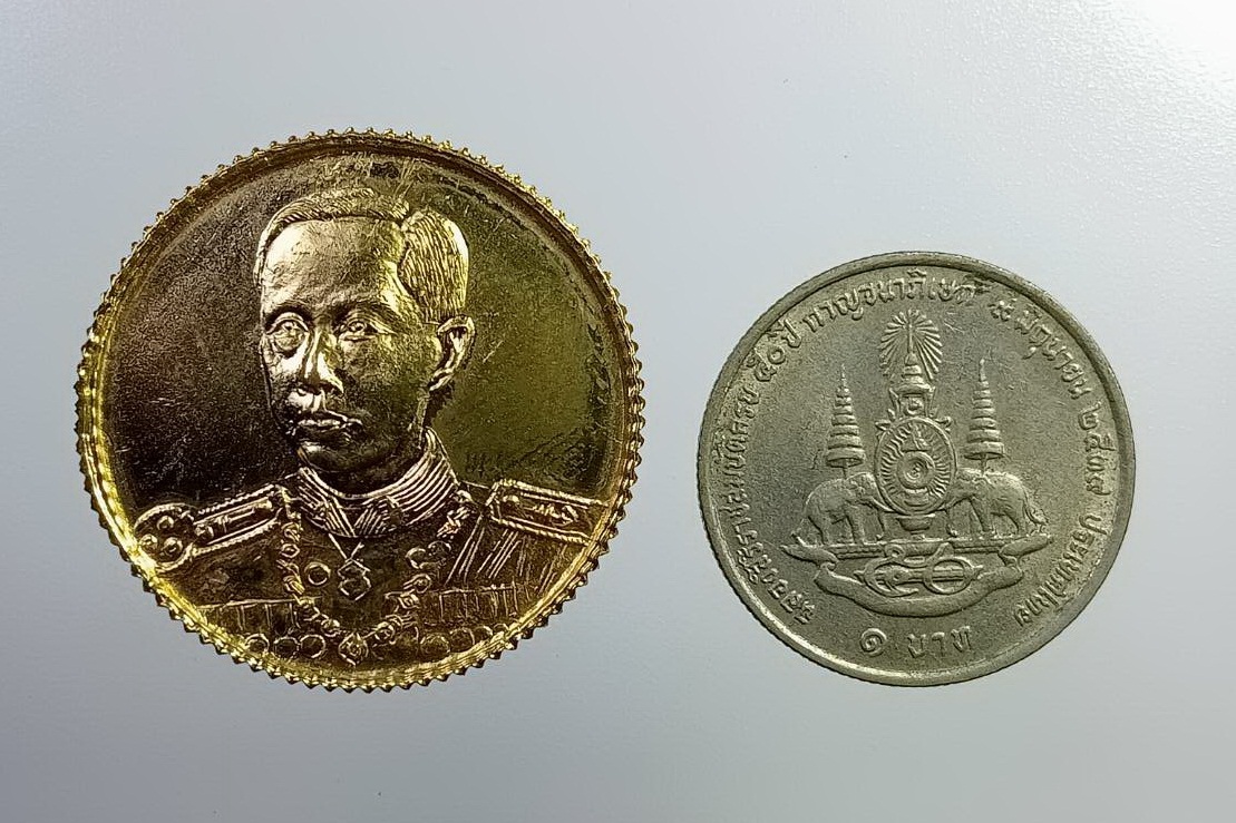 ก768 เหรียญกรมหลวงชุมพรฯ ที่ระลึกร่วมสร้างพระโพธิสัตว์กวนอิม วัดศรีมหาโพธิ์ จ.นครปฐม ปี2536