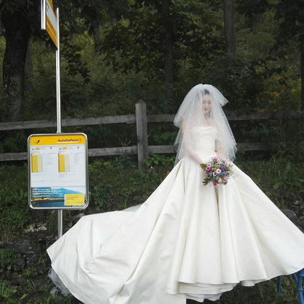 ชุดแต่งงาน เกาะอก หางยาว