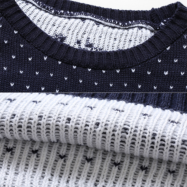 เสื้อสเวตเตอร์ไหมพรมหนานุ่ม ถักลายสโนว์แมน (12280B)