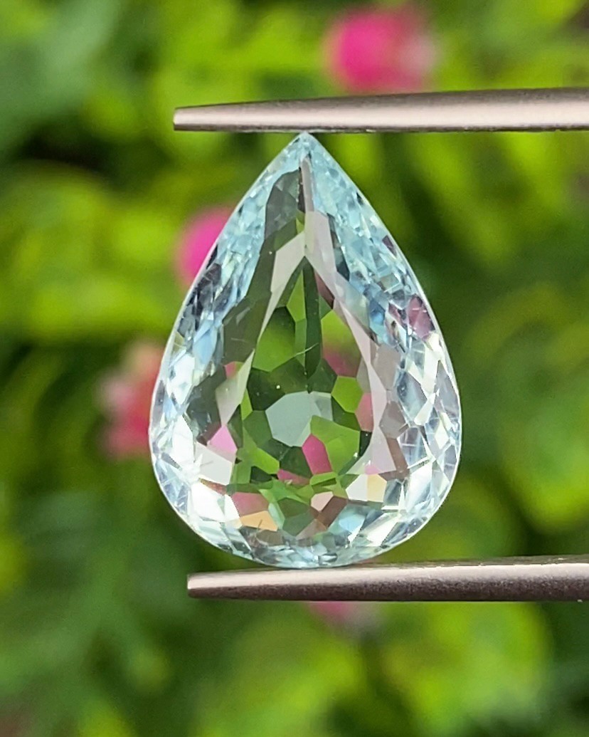 พลอย อความารีน Aquamarine 5.54 กะรัต (Cts.) พลอยแท้ อัญมณีมงคลประจําวันเกิด เครื่องประดับพลอย