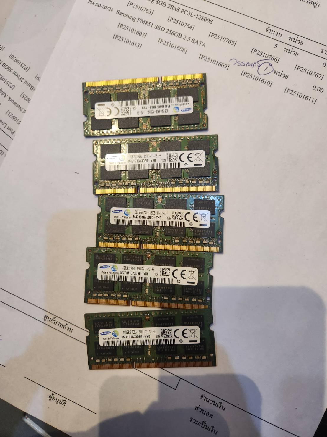 Ram Notebook Samsung 8GB 2Rx8 PC3L-12800S มี 5 ตัว