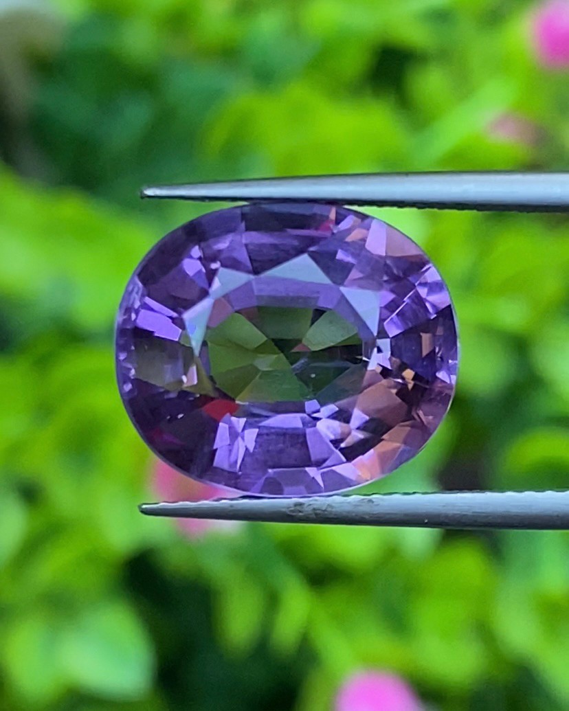 พลอย อเมทิส Amethyst 8.26 กะรัต (Cts.) พลอยแท้ อัญมณีมงคลประจําวันเกิด เครื่องประดับพลอย