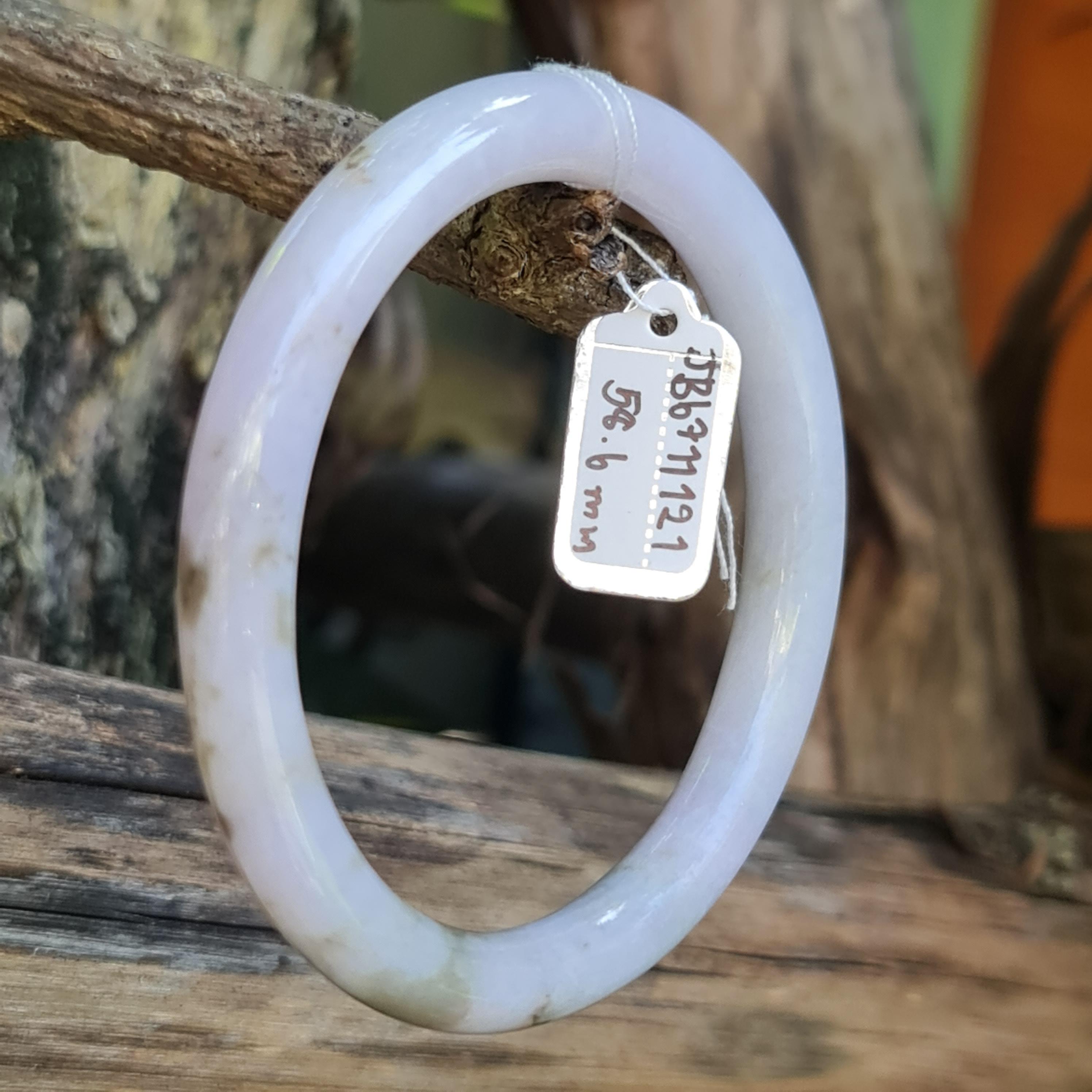 JB6711121 หยก พม่า แท้ Jade กำไลหยก 58.6 มม. (Jadeite bracelet) พม่า (Myanmar)