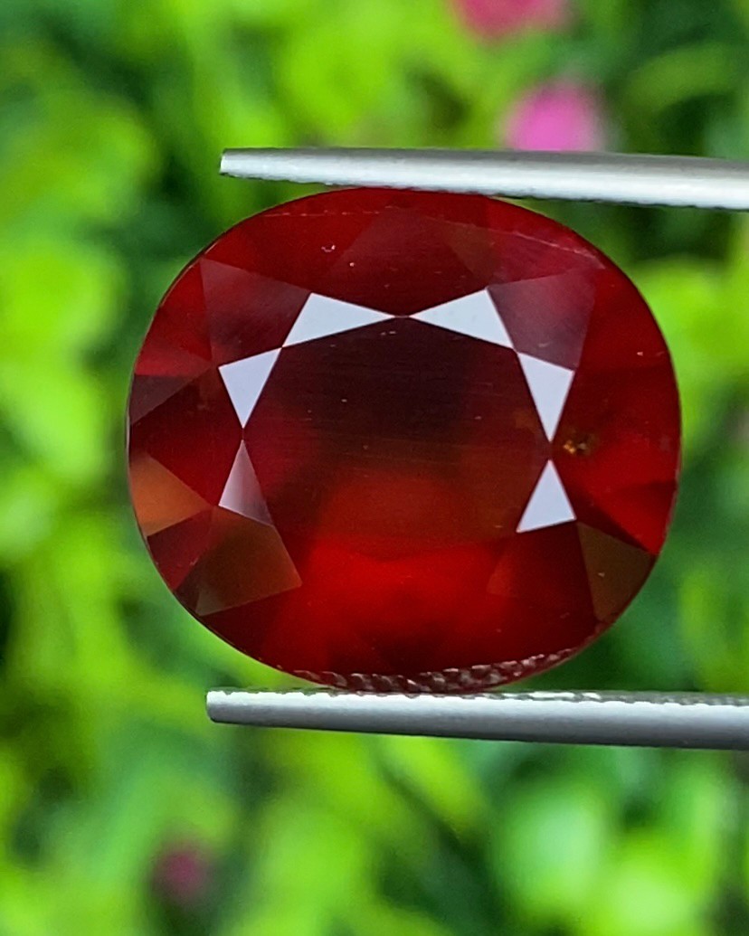 พลอย เฮลโซไนท์ การ์เน็ท Hessonite Garnet 14.22 กะรัต (Cts.) ดิบ Unheated พลอยแท้อัญมณีมงคล ประจําวันเกิด เครื่องประดับพลอย