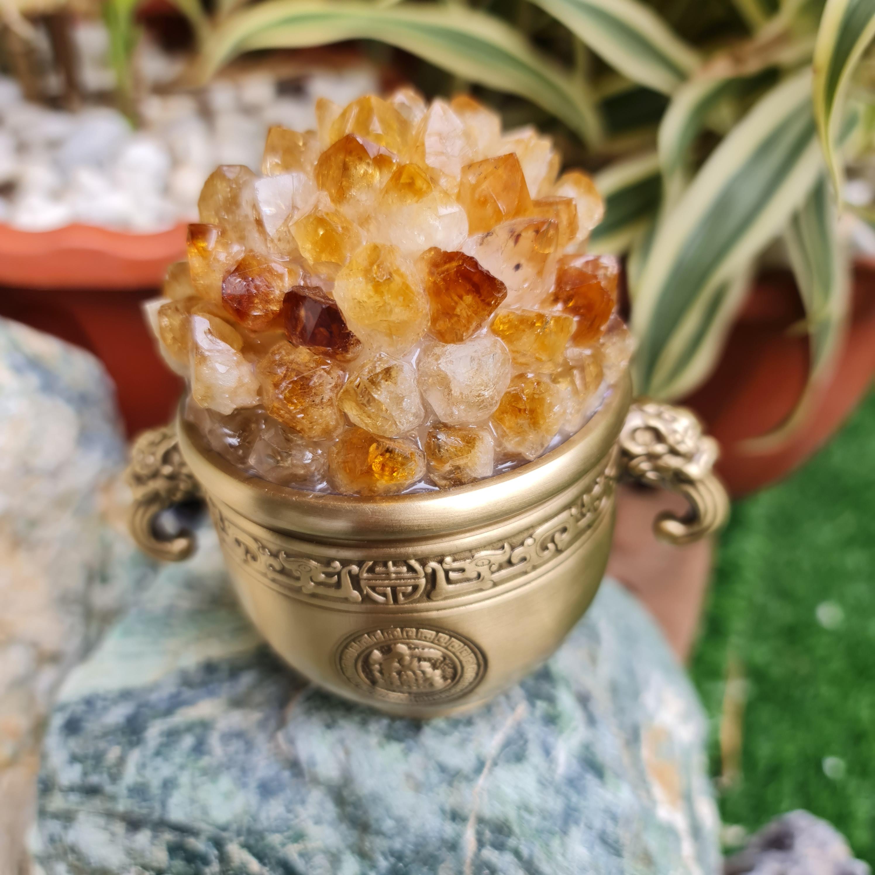 ผลึก ซิทริน Citrine พลอยแท้ อัญมณีมงคลประจําวันเกิด เครื่องประดับพลอย