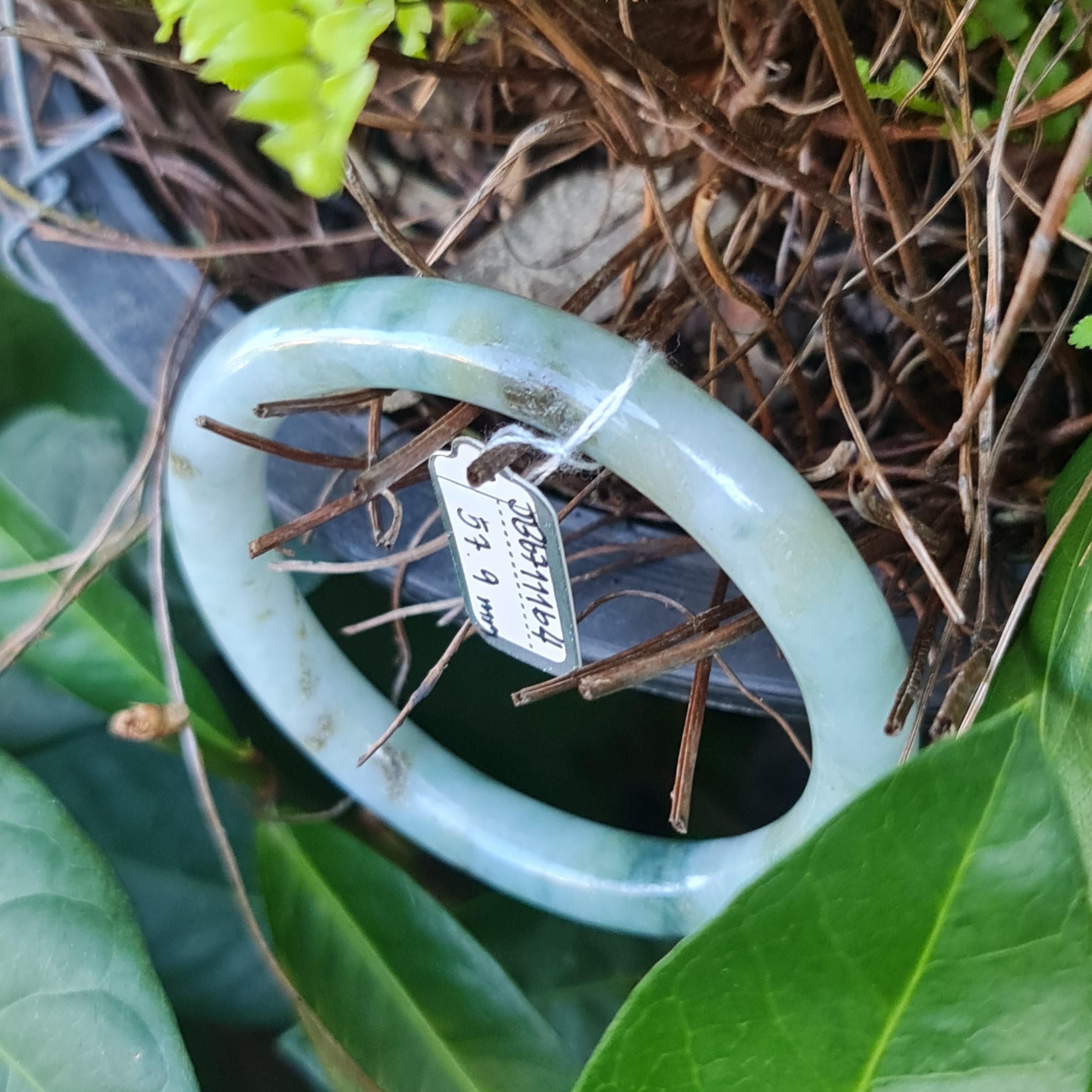 JB6711164 หยก พม่า แท้ Jade กำไลหยก 57.9 มม. (Jadeite bracelet) พม่า (Myanmar)