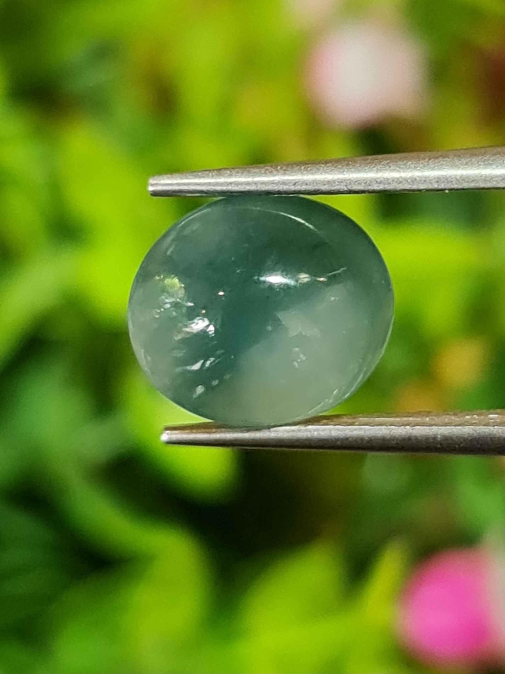 หยกพม่าเจียรนัย (Burmese jade ) 4.10 กะรัต หยกแท้ อัญมณีมงคลประจําวันเกิด เครื่องประดับหยก