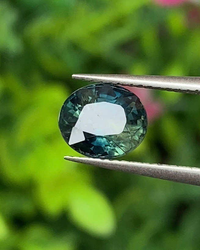 พลอย แซฟไฟร์ 3 สี Tri-Color Sapphire 1.65 กะรัต (Cts.) พลอยแท้ อัญมณีมงคลประจําวันเกิด เครื่องประดับพลอย