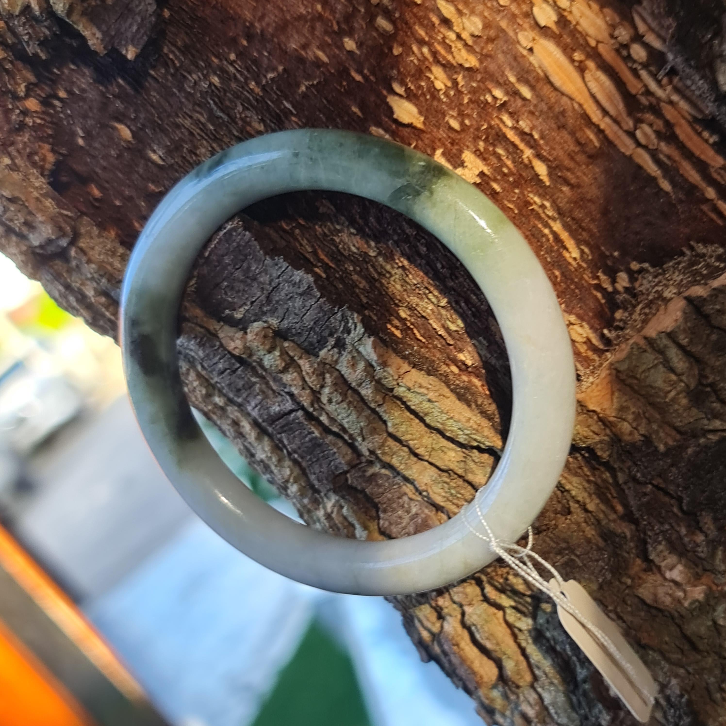 JB6711133 หยก พม่า แท้ Jade กำไลหยก 57.9 มม. (Jadeite bracelet) พม่า (Myanmar)