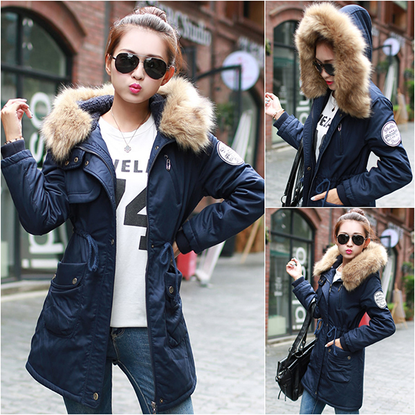 เสื้อโค้ทกันหนาวรุ่นหนาใส่ติดลบ ซับขนนุ่มเต็มตัว มีฮู้ดแต่งเฟอร์ถอดได้ (11719X)