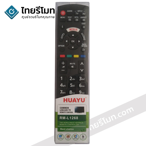 รีโมทสมาร์ททีวี Panasonic มีปุ่มAPPS ปุ่มNetflix ปุ่มHOME (สำหรับSMART TV) รหัสL1268 กดดูรายละเอียดก่อนสั่งซื้อ