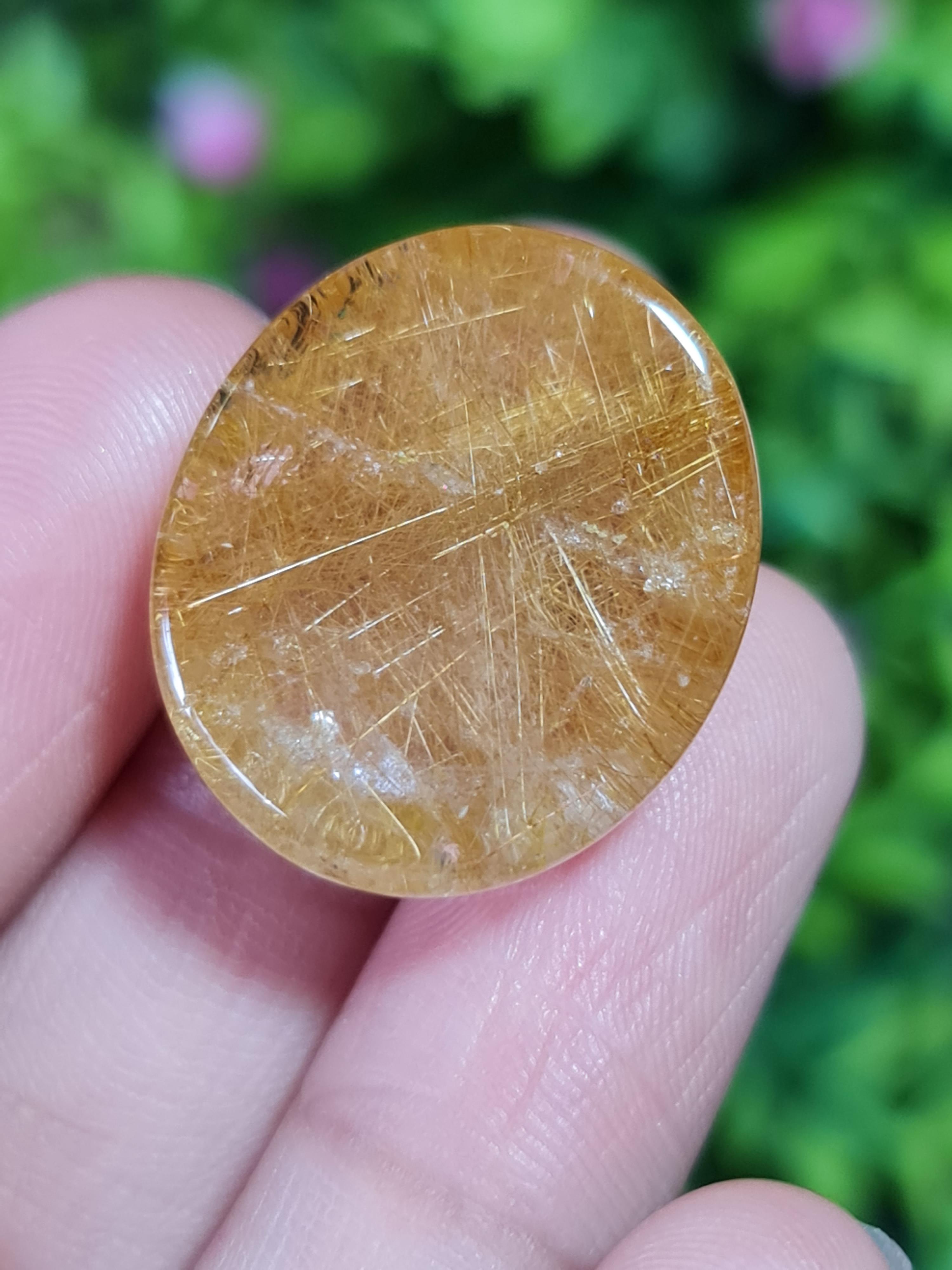 ไหมทอง ควอตซ์ Golden Rutilated Quartz 45.15 กะรัต Cts.พลอยแท้ อัญมณีมงคลประจําวันเกิด เครื่องประดับพลอย
