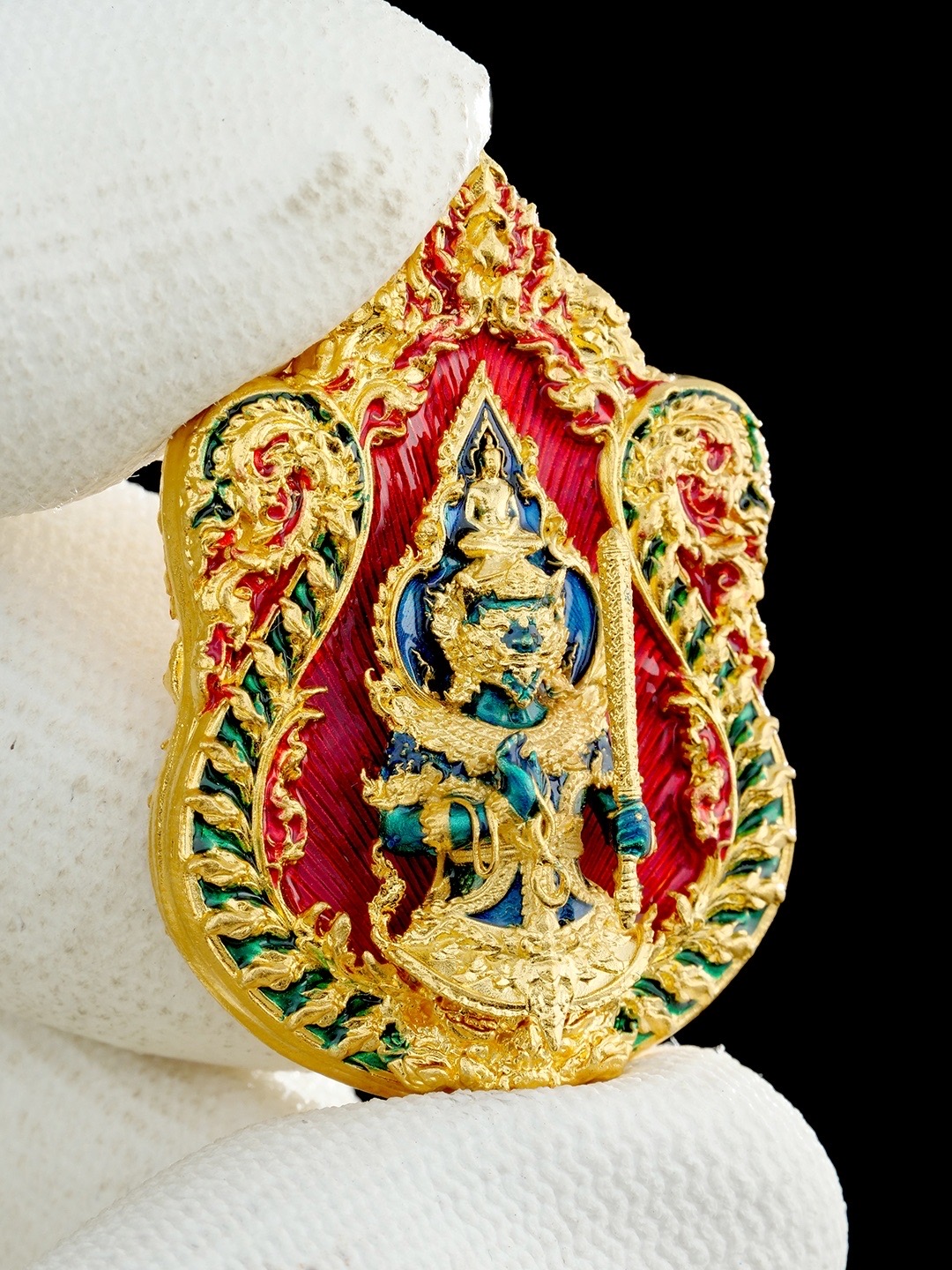 เหรียญเสมาพระพุทธชินราช รุ่น จตุมหามงคล666ปี รายการพิเศษศูนย์จอง เนื้อบรอนซ์ชุบทองลงยา (ด้านหน้า/พระพุทธชินราช ด้านหลัง/ท้าวเวสสุวรรณ)