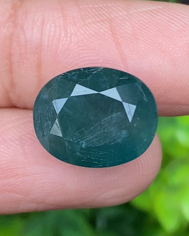พลอย แกรนดิเดียร์ไรท์ Grandidierite 10.25 กะรัต (Cts.) พร้อมใบเซอร์ พลอยแท้ อัญมณีมงคลประจําวันเกิด เครื่องประดับพลอย