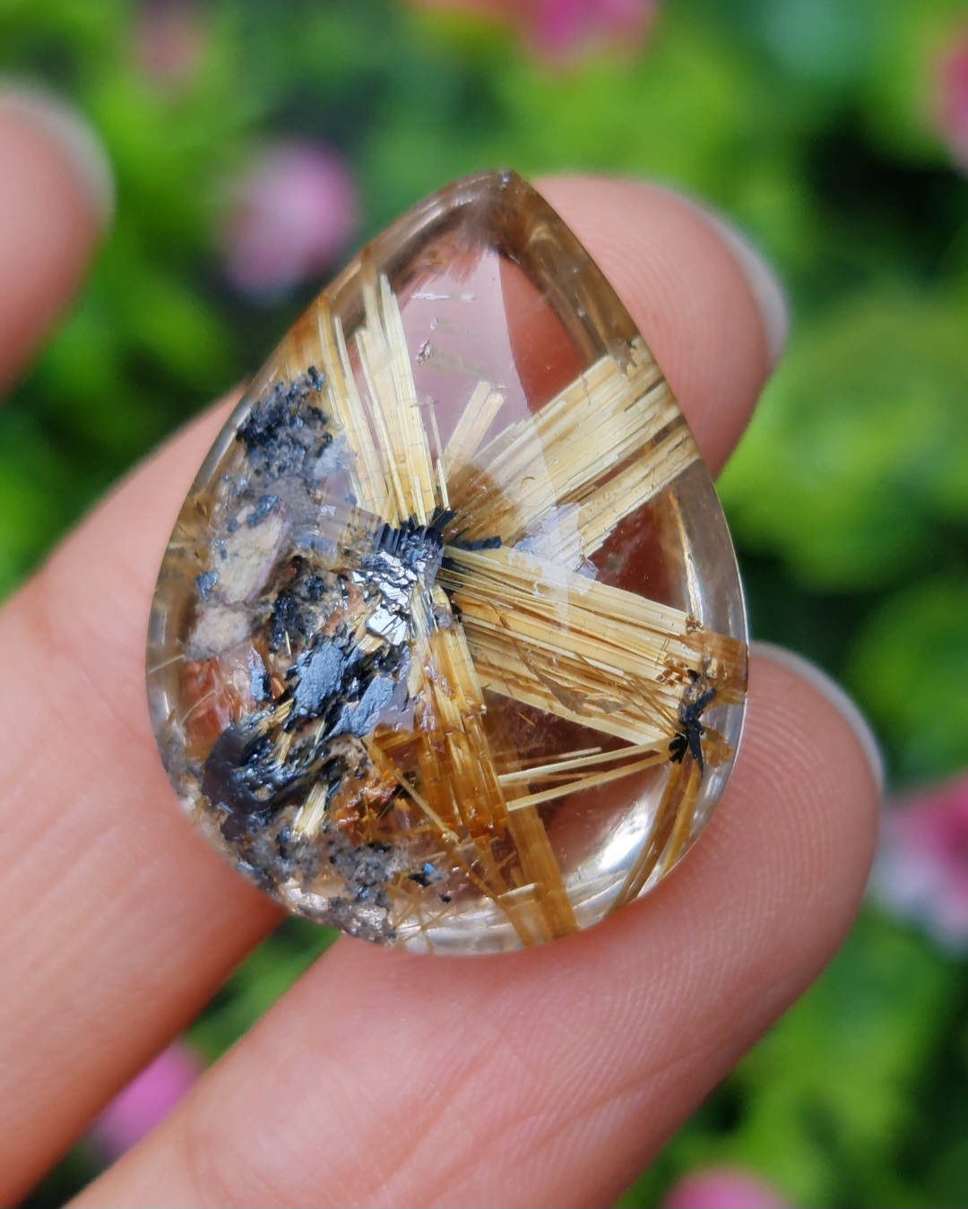 ไหมทอง สตาร์ ควอตซ์ Golden Star Rutilated Quartz 39.59 กะรัต Cts.พลอยแท้ อัญมณีมงคลประจําวันเกิด เครื่องประดับพลอย