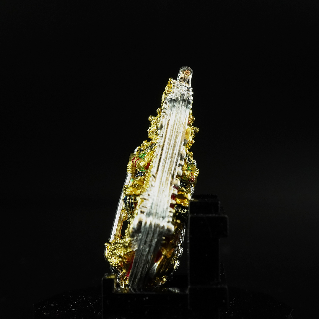 เหรียญจำปีพุทธศิลป์ท้าวเวสสุวรรณโณ รุ่นทวิเทวา รายการที่5 เนื้อบรอนซ์ ชุบ2K ลงยาทรงเครื่อง