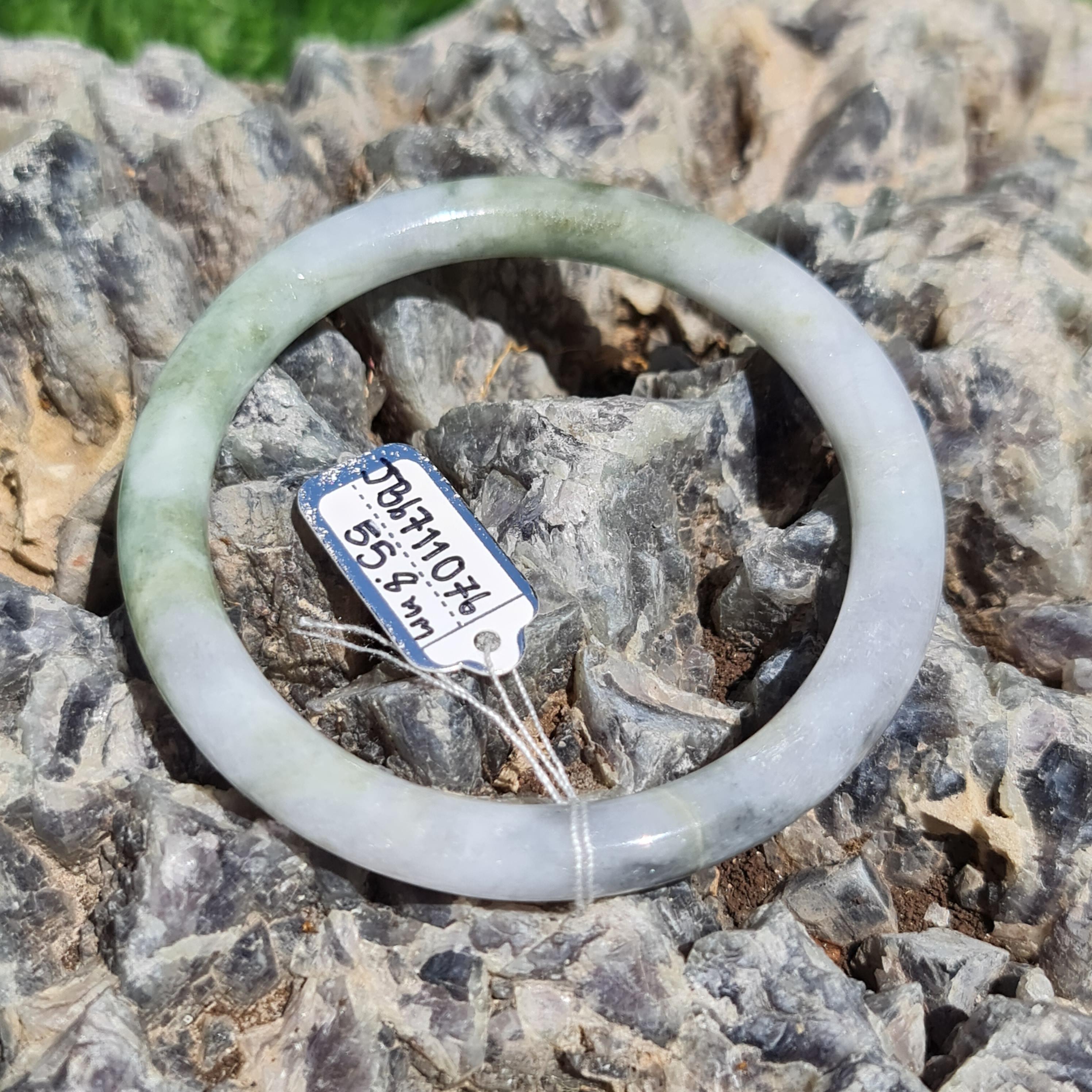 JB6711076 หยก พม่า แท้ Jade กำไลหยก 55.8 มม. (Jadeite bracelet) พม่า (Myanmar)