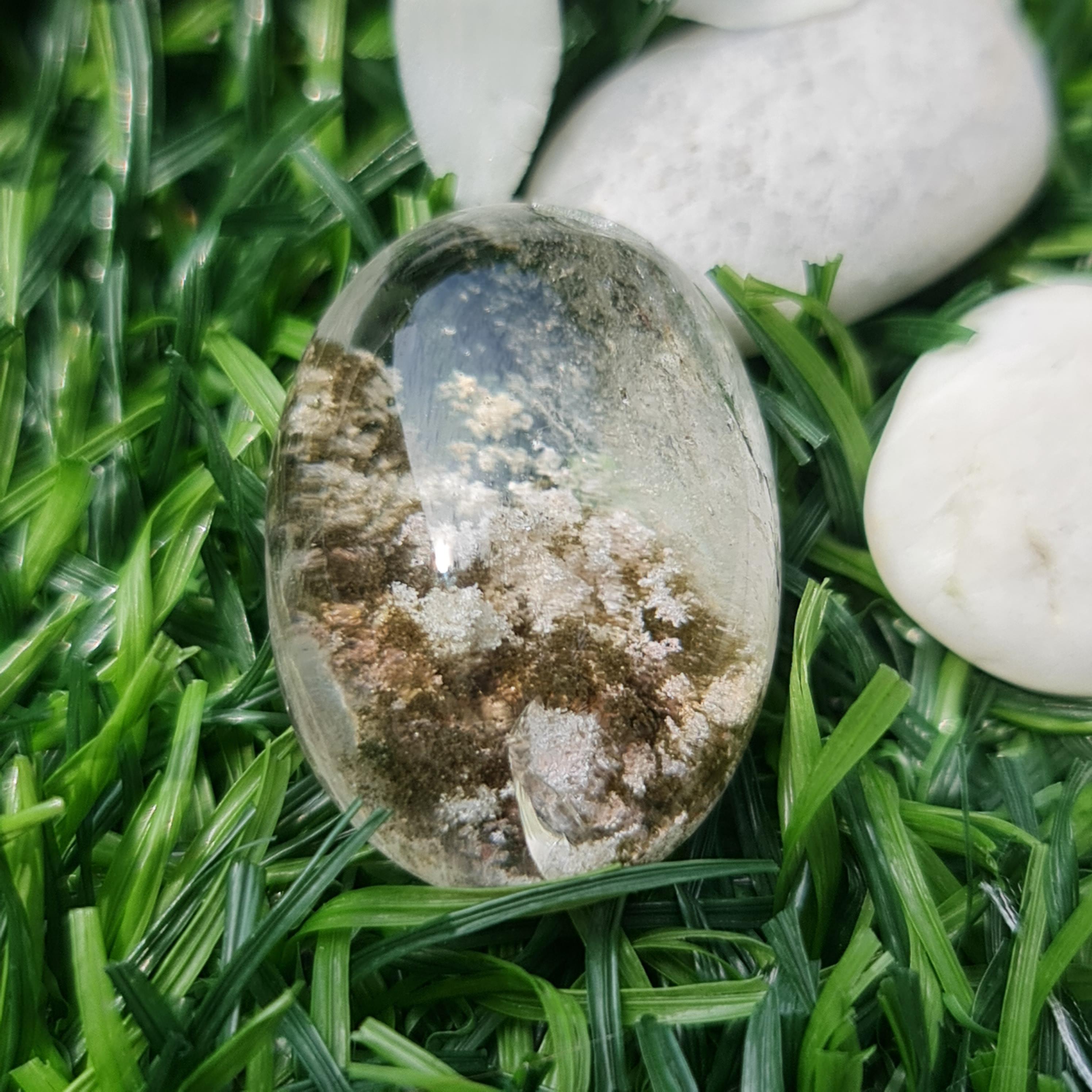 โป่งข่าม ควอตซ์ Rutilated Quartz 34.23 กะรัต Cts. พลอยแท้ อัญมณีมงคลประจําวันเกิด เครื่องประดับพลอย