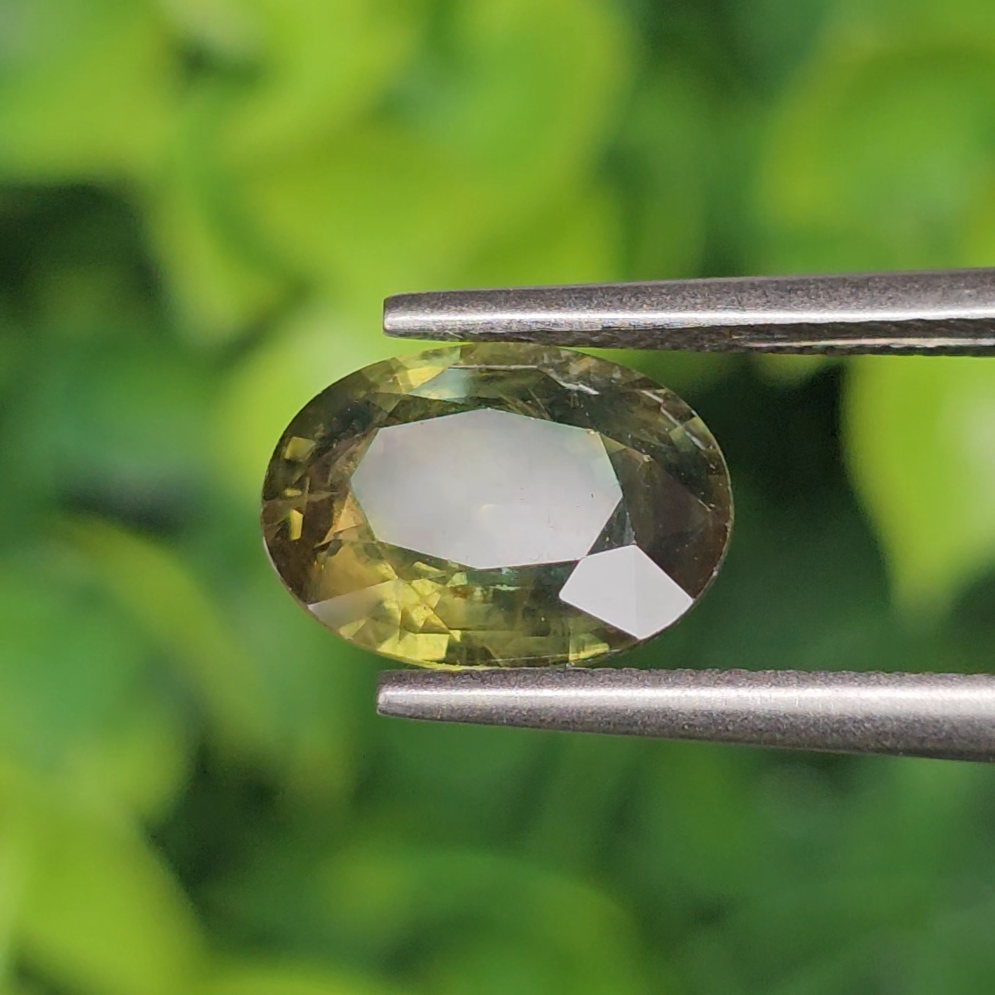 พลอย เขียวส่อง Green Sapphire 2.87 กะรัต (Cts.) พลอยแท้ อัญมณีมงคลประจําวันเกิด เครื่องประดับพลอย