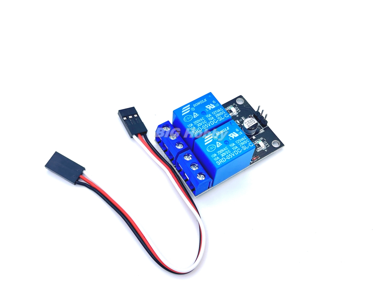 RC Relay Switch สั่งงานตัดต่อรีเลย์ 10A 2ช่อง ด้วยรีโมท RC ต่อกับรีซีฟได้ทุกยี่ห้อ ใช้ไฟเลี้ยง 5V จากรีซีฟได้เลย